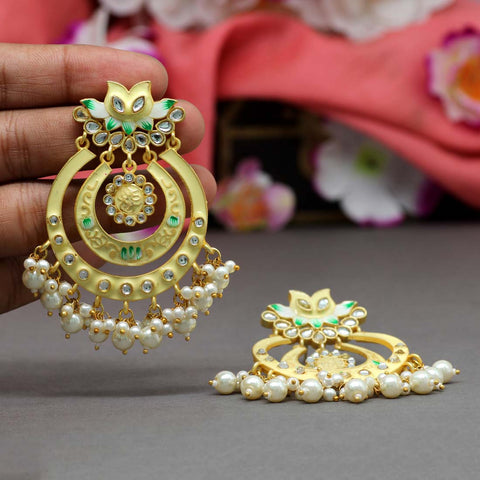 Meenakari Chandbali chandelier Earrings